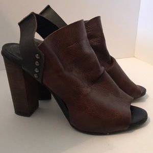 Free People Open Toe Leather Heeled Sandal